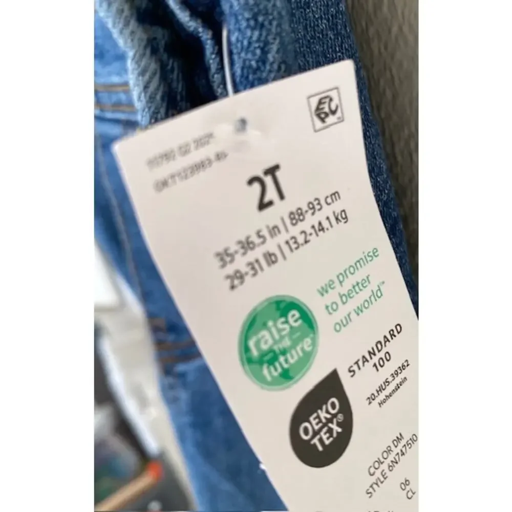 OshKosh B'gosh Blue Jean Denim Overalls - 2T - NWT